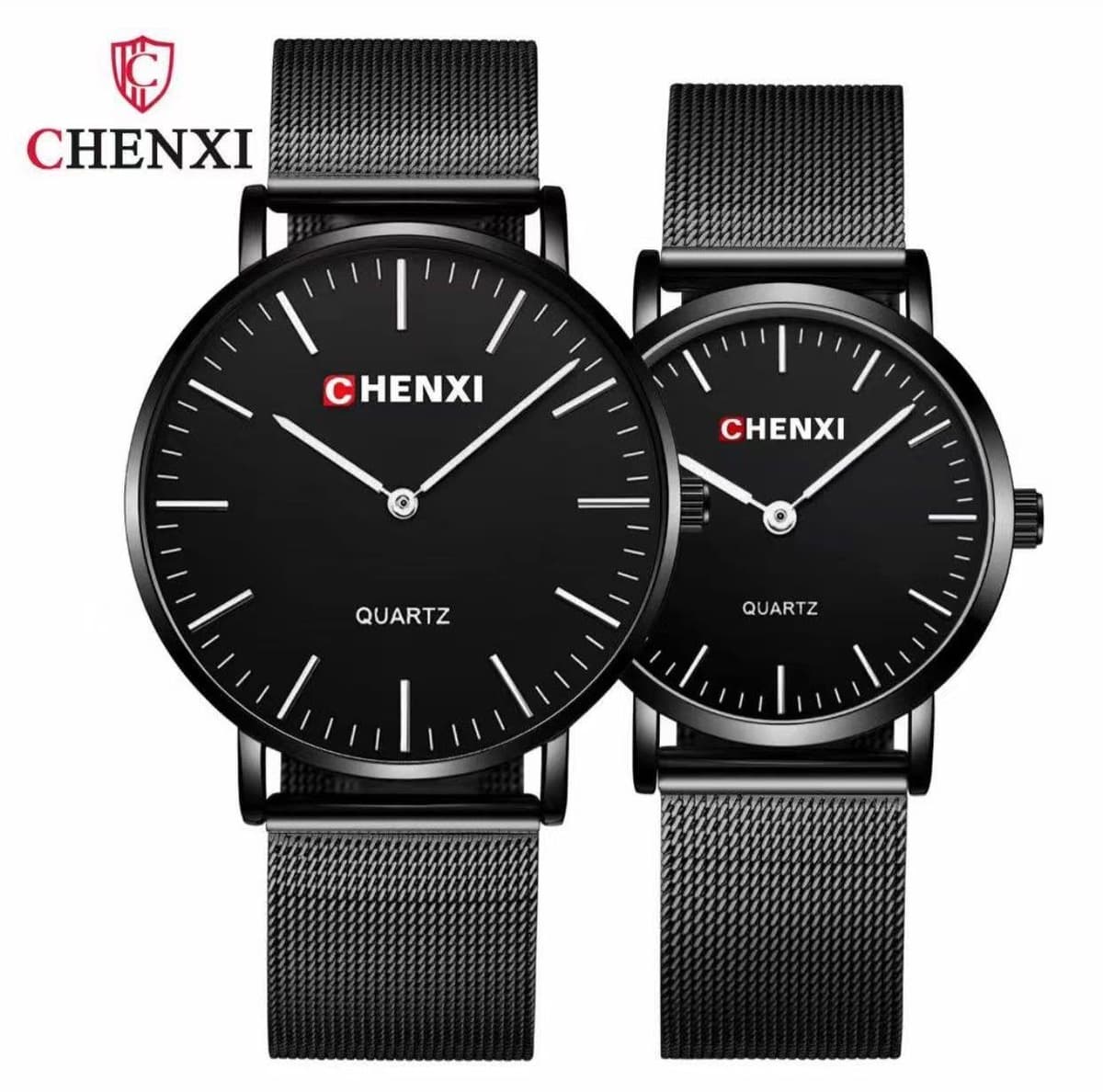 CHENXI MESH STRAP COUPLE WATCHES #076A